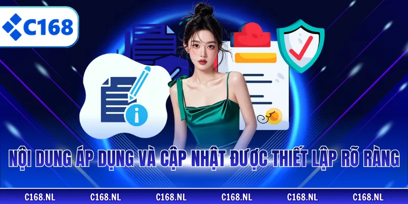 Nội dung áp dụng và cập nhật được thiết lập rõ ràng